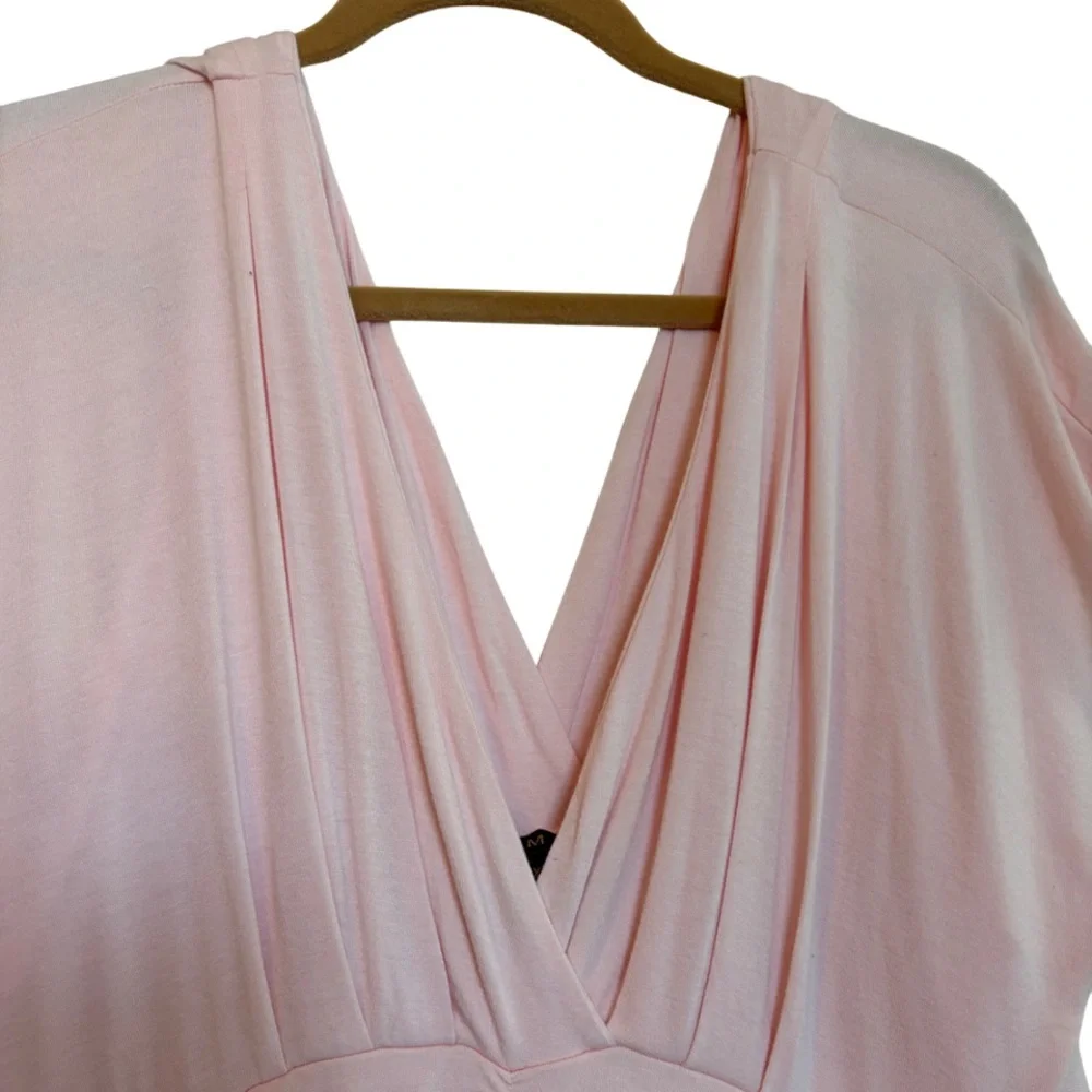 RESERVED IMAN Blush Pink Maxi Dress Plus Size 1X Short Empire Waist Flowy - Picture 5 of 16